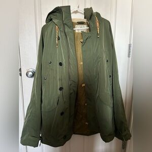 Scotch & Soda Olive Hooded Raincoat